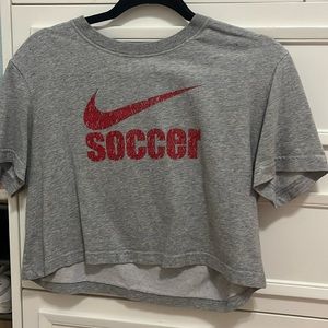 Grey Nike soccer crop top